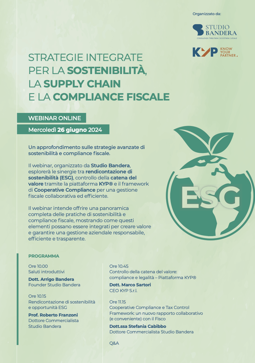 Strategie integrate per la sostenibilità, la supply chain e la compliance fiscale
